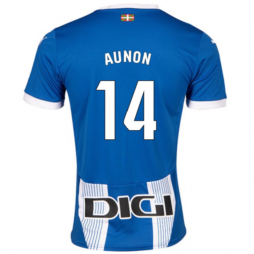 Kandiny Kinder Cristina Auñón #14 Blau Heimtrikot Trikot 2024/25 T-Shirt