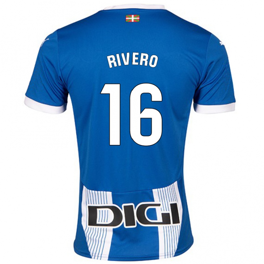 Kandiny Kinder Almudena Rivero #16 Blau Heimtrikot Trikot 2024/25 T-Shirt