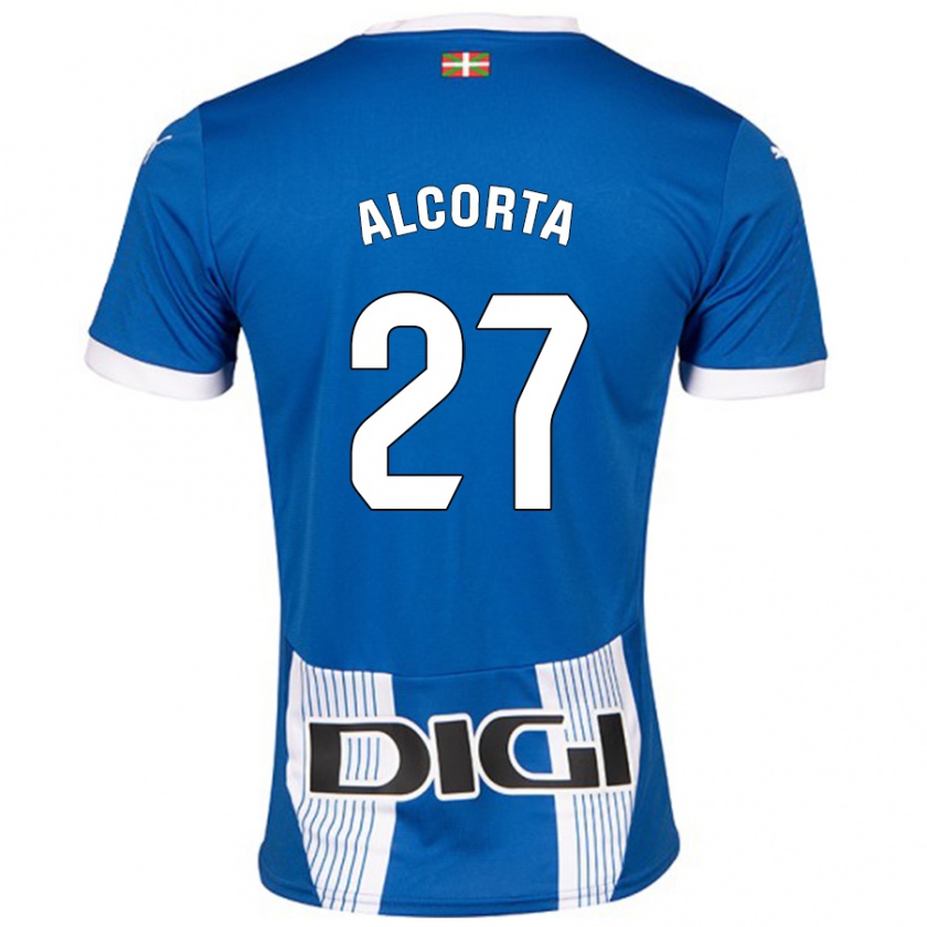 Kandiny Kinder Alaitz Alcorta #27 Blau Heimtrikot Trikot 2024/25 T-Shirt