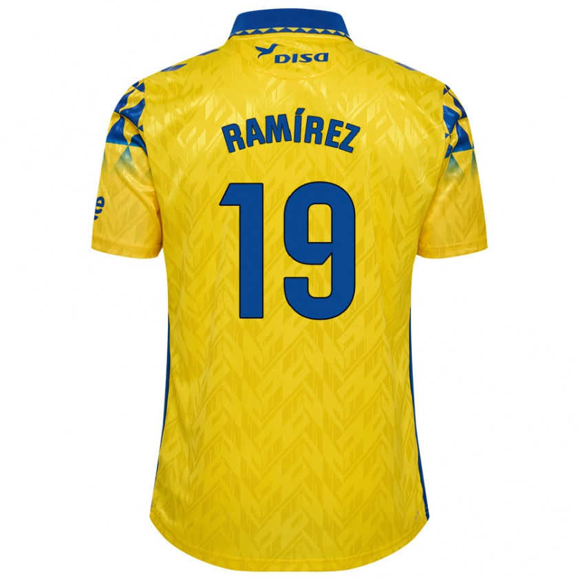 Kandiny Kinder Sandro Ramírez #19 Gelb Blau Heimtrikot Trikot 2024/25 T-Shirt