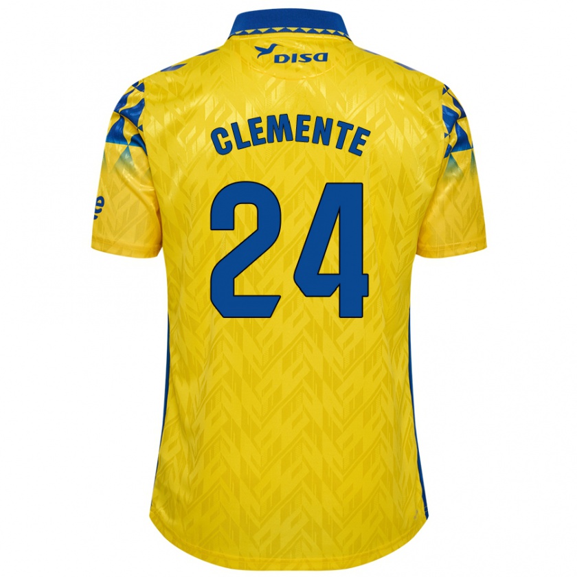 Kandiny Kinder Enrique Clemente #24 Gelb Blau Heimtrikot Trikot 2024/25 T-Shirt