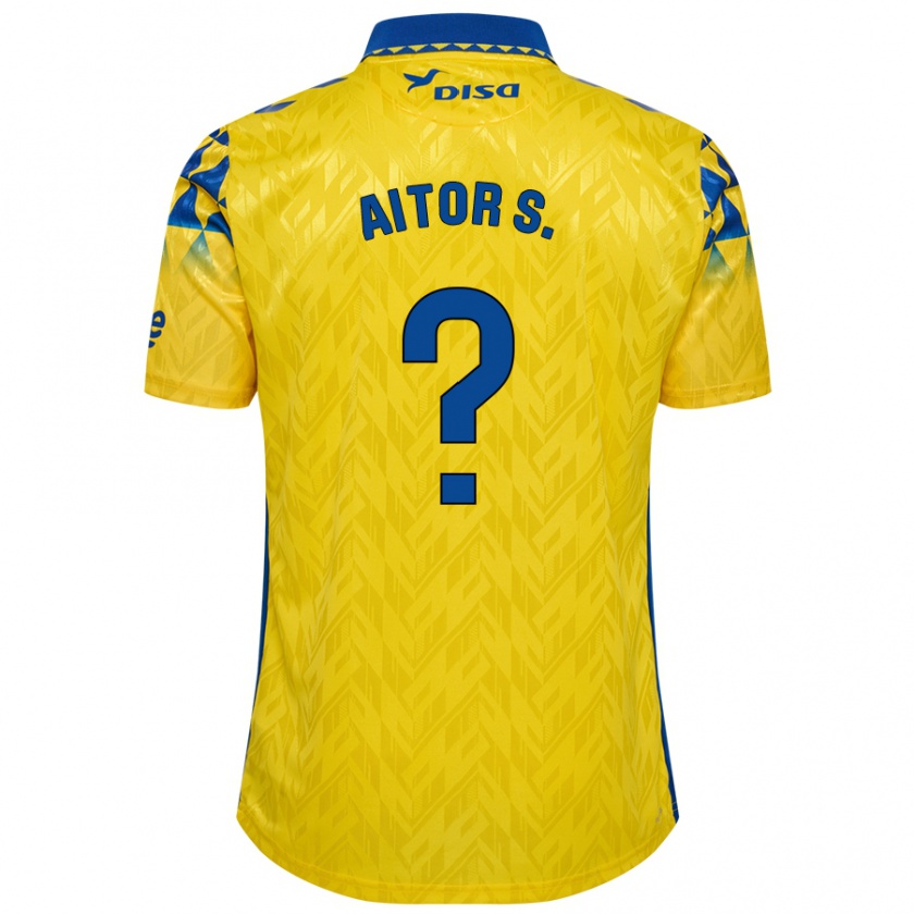 Kandiny Kinder Aitor Sánchez #0 Gelb Blau Heimtrikot Trikot 2024/25 T-Shirt