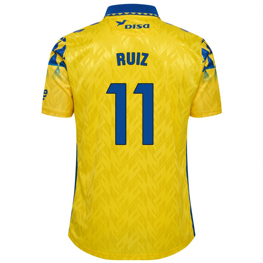 Kandiny Kinder Sergio Ruiz #11 Gelb Blau Heimtrikot Trikot 2024/25 T-Shirt