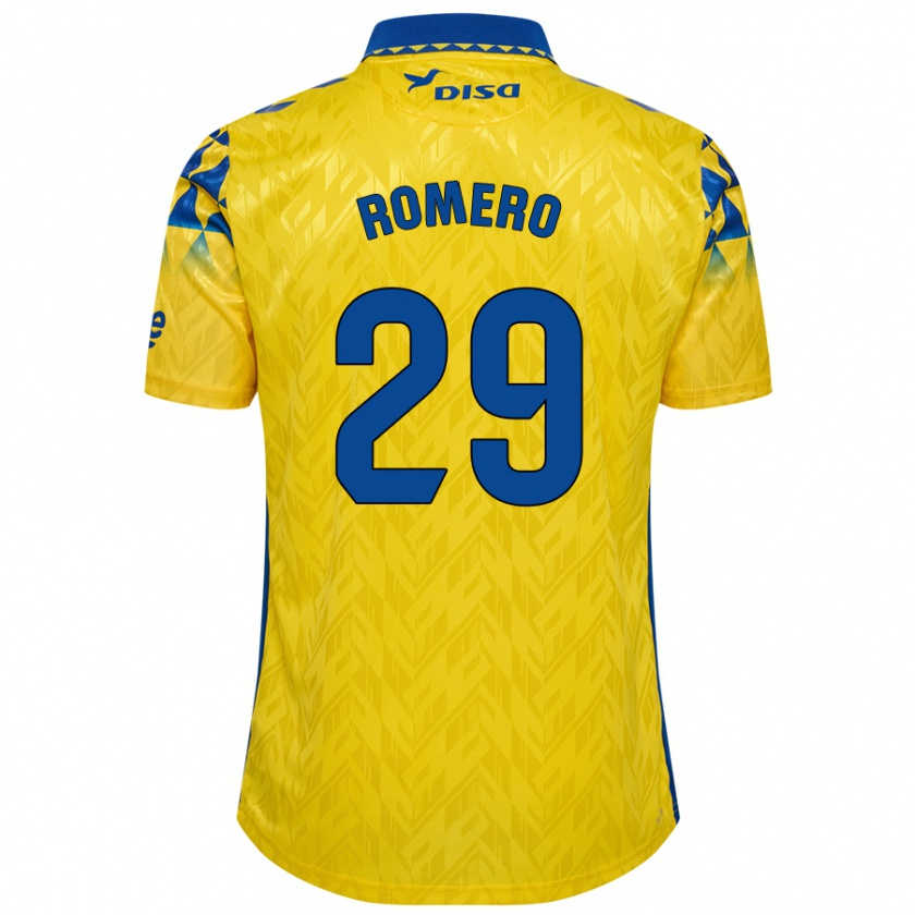 Kandiny Kinder Elías Romero #29 Gelb Blau Heimtrikot Trikot 2024/25 T-Shirt