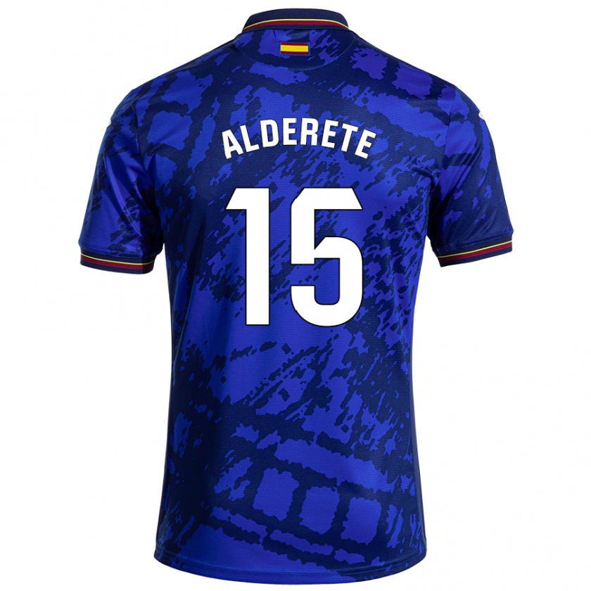 Kandiny Kinder Omar Alderete #15 Dunkleres Blau Heimtrikot Trikot 2024/25 T-Shirt