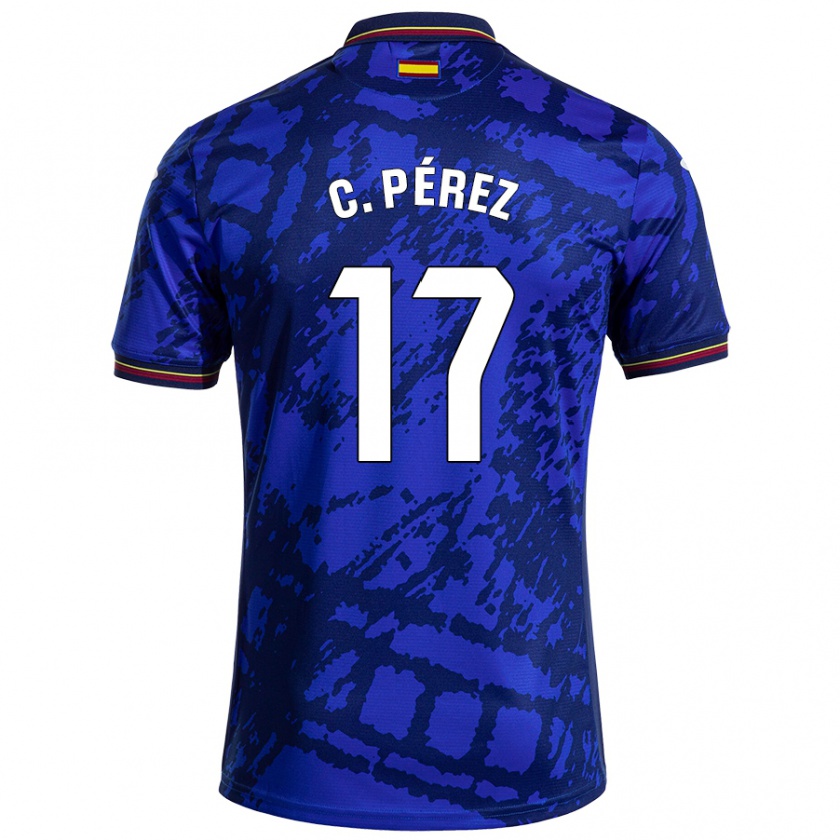 Kandiny Kinder Carles Pérez #17 Dunkleres Blau Heimtrikot Trikot 2024/25 T-Shirt