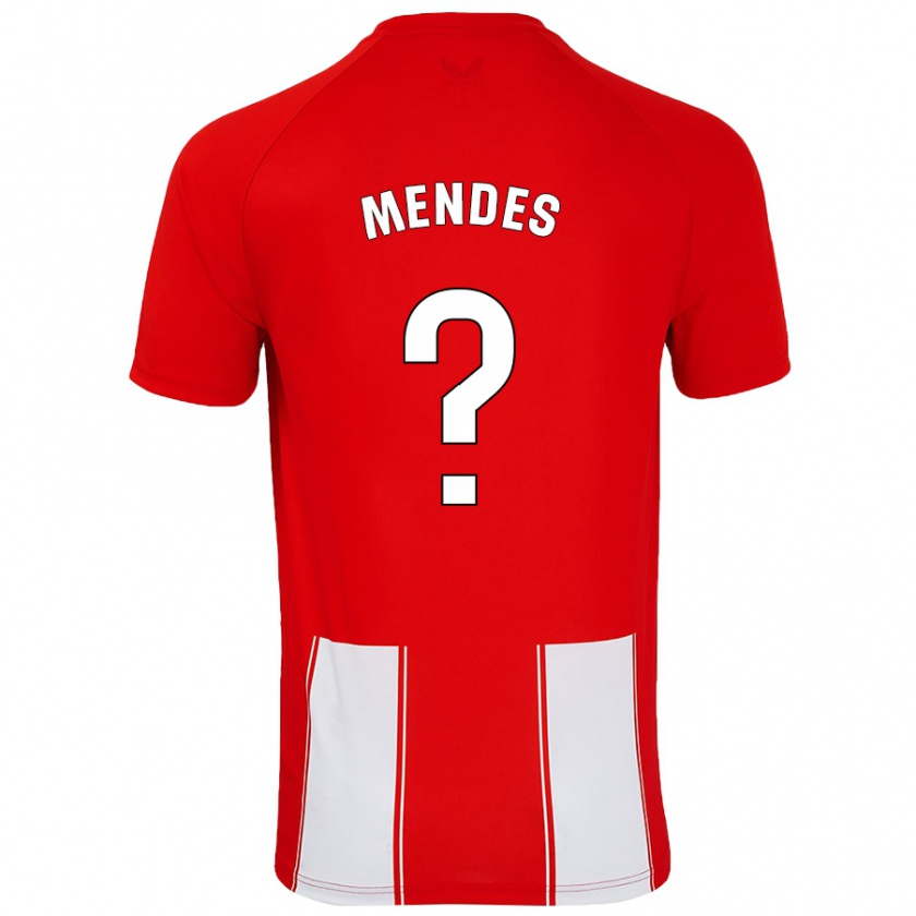 Kandiny Kinder Houboulang Mendes #0 Rot Weiß Heimtrikot Trikot 2024/25 T-Shirt