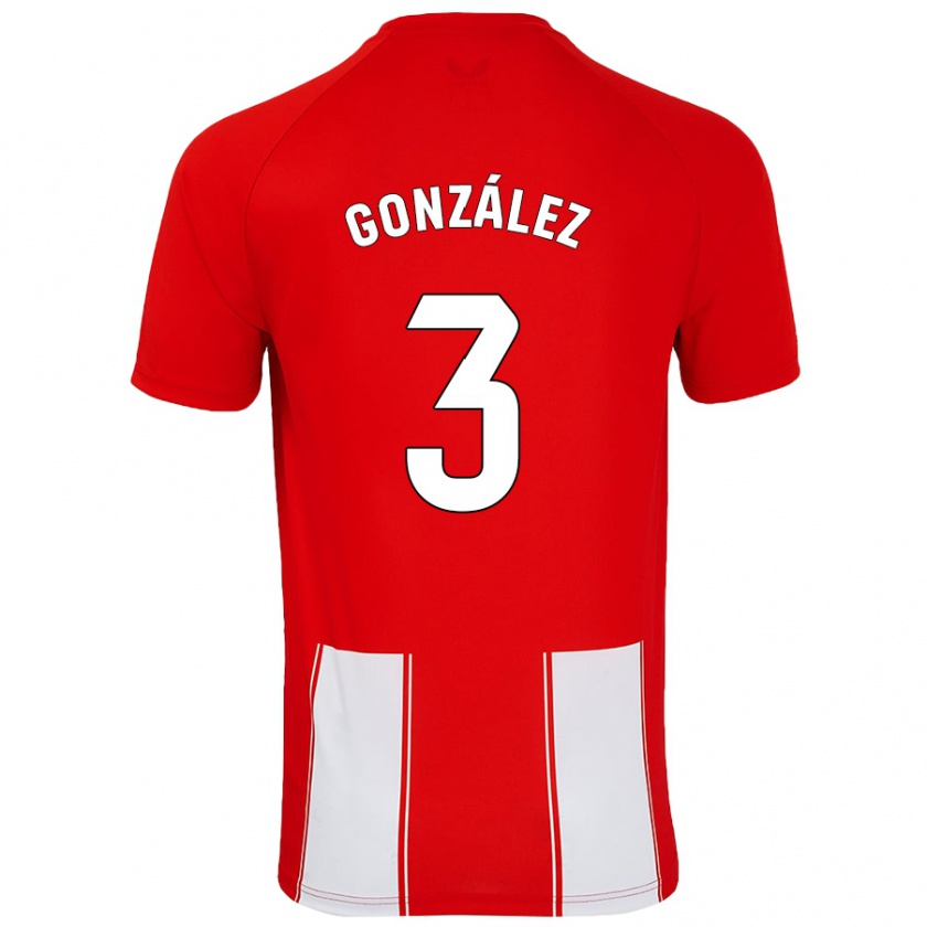 Kandiny Kinder Edgar González #3 Rot Weiß Heimtrikot Trikot 2024/25 T-Shirt