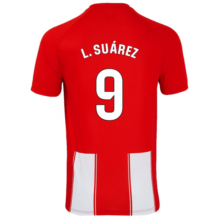 Kandiny Kinder Luis Suárez #9 Rot Weiß Heimtrikot Trikot 2024/25 T-Shirt