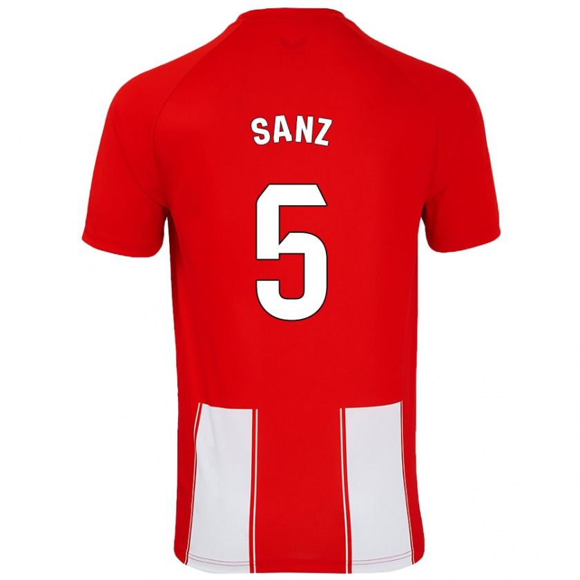 Kandiny Kinder Paco Sanz #5 Rot Weiß Heimtrikot Trikot 2024/25 T-Shirt