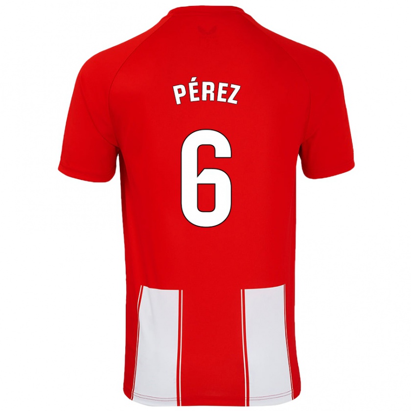 Kandiny Kinder René Pérez #6 Rot Weiß Heimtrikot Trikot 2024/25 T-Shirt