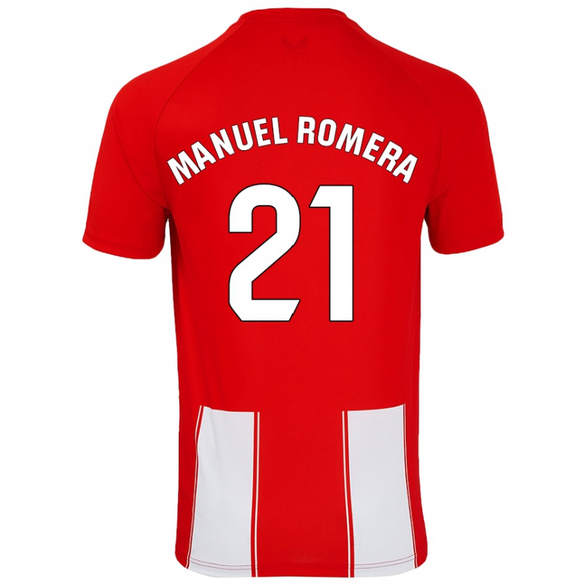 Kandiny Kinder José Manuel Romera #21 Rot Weiß Heimtrikot Trikot 2024/25 T-Shirt