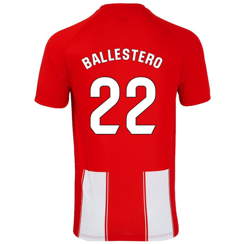 Kandiny Kinder Carlos Ballestero #22 Rot Weiß Heimtrikot Trikot 2024/25 T-Shirt