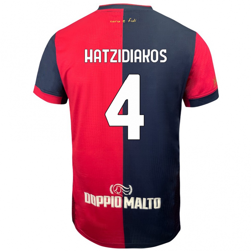 Kandiny Kinder Pantelis Hatzidiakos #4 Rot Dunkleres Blau Heimtrikot Trikot 2024/25 T-Shirt