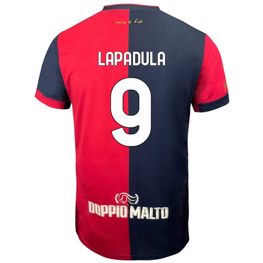 Kandiny Kinder Gianluca Lapadula #9 Rot Dunkleres Blau Heimtrikot Trikot 2024/25 T-Shirt