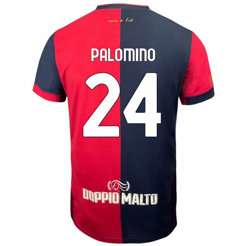 Kandiny Kinder José Luis Palomino #24 Rot Dunkleres Blau Heimtrikot Trikot 2024/25 T-Shirt