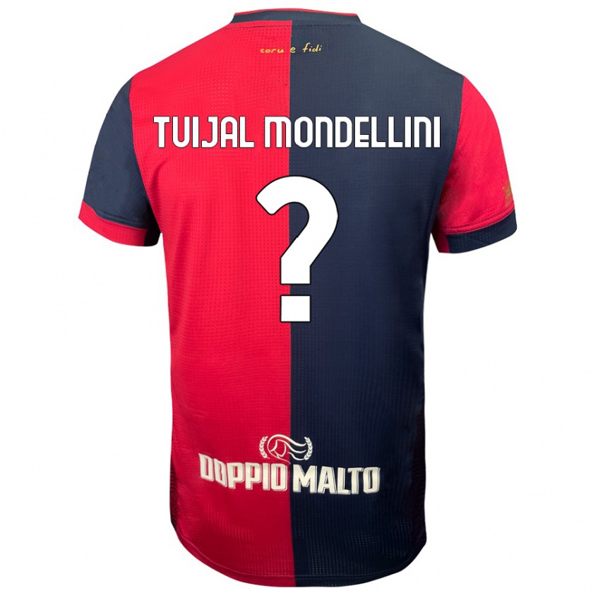 Kandiny Kinder Luca Tuijal Mondellini #0 Rot Dunkleres Blau Heimtrikot Trikot 2024/25 T-Shirt