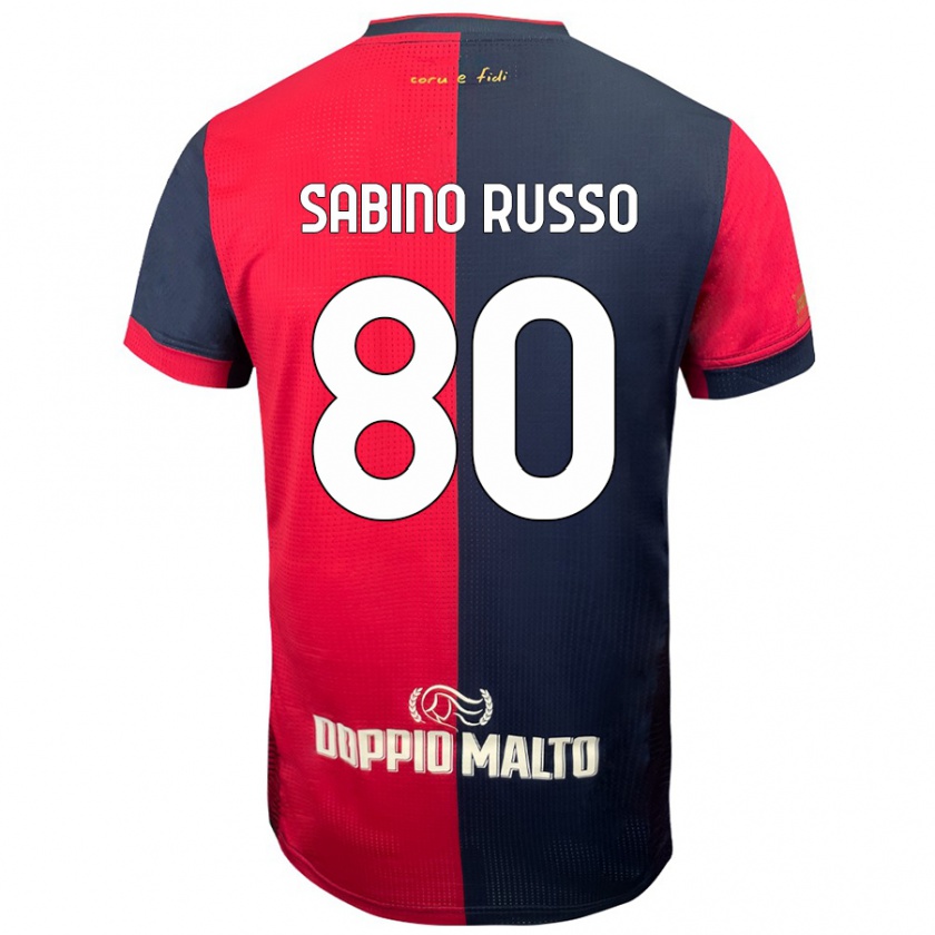 Kandiny Kinder Alessandro Sabino Russo #80 Rot Dunkleres Blau Heimtrikot Trikot 2024/25 T-Shirt