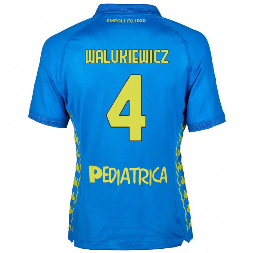 Kandiny Kinder Sebastian Walukiewicz #4 Blau Heimtrikot Trikot 2024/25 T-Shirt