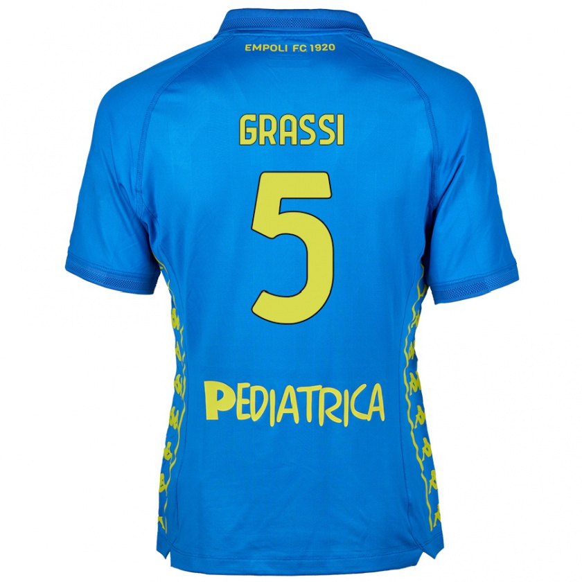 Kandiny Kinder Alberto Grassi #5 Blau Heimtrikot Trikot 2024/25 T-Shirt