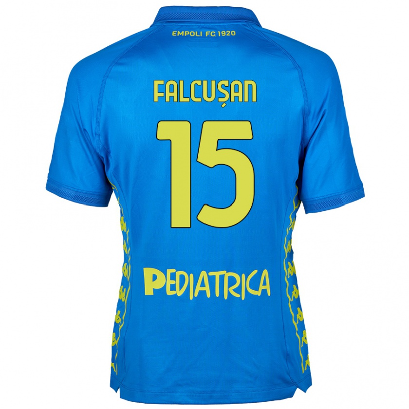 Kandiny Kinder Darius Fălcușan #15 Blau Heimtrikot Trikot 2024/25 T-Shirt