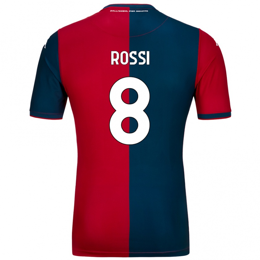 Kandiny Kinder Gianluca Rossi #8 Rot Dunkelblau Heimtrikot Trikot 2024/25 T-Shirt