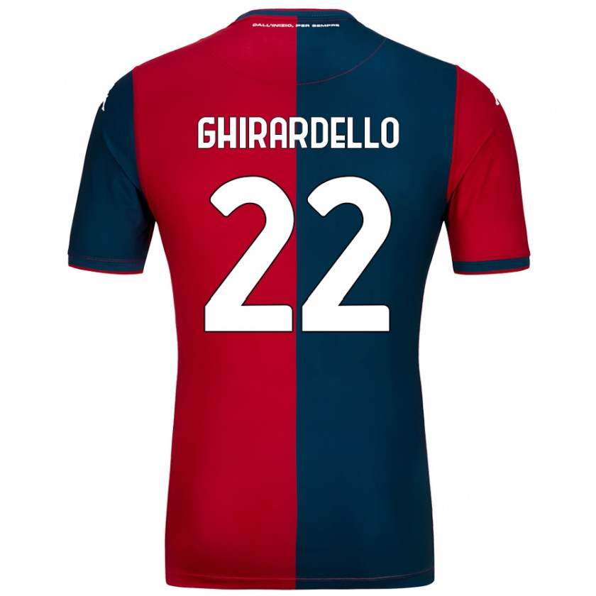 Kandiny Kinder Tommaso Ghirardello #22 Rot Dunkelblau Heimtrikot Trikot 2024/25 T-Shirt