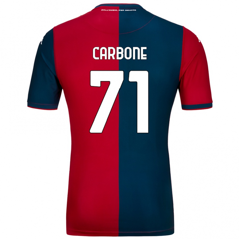 Kandiny Kinder Filippo Carbone #71 Rot Dunkelblau Heimtrikot Trikot 2024/25 T-Shirt