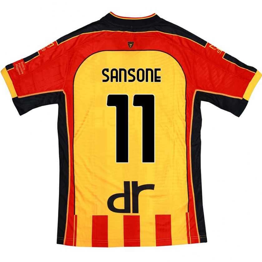 Kandiny Kinder Nicola Sansone #11 Gelb Rot Heimtrikot Trikot 2024/25 T-Shirt