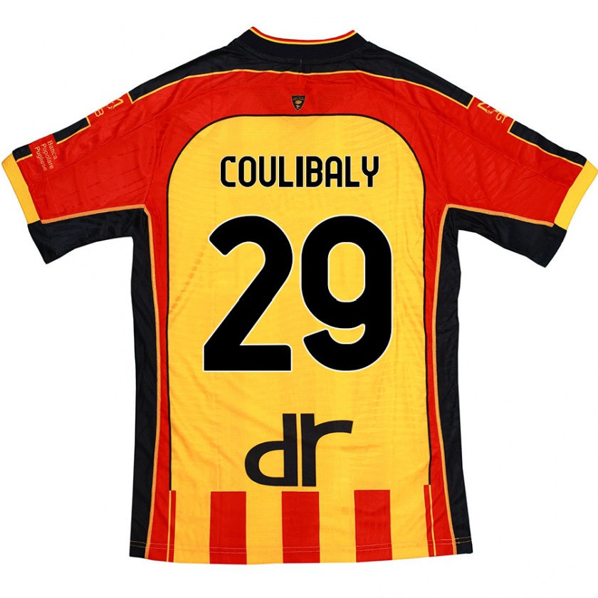 Kandiny Kinder Lassana Coulibaly #29 Gelb Rot Heimtrikot Trikot 2024/25 T-Shirt