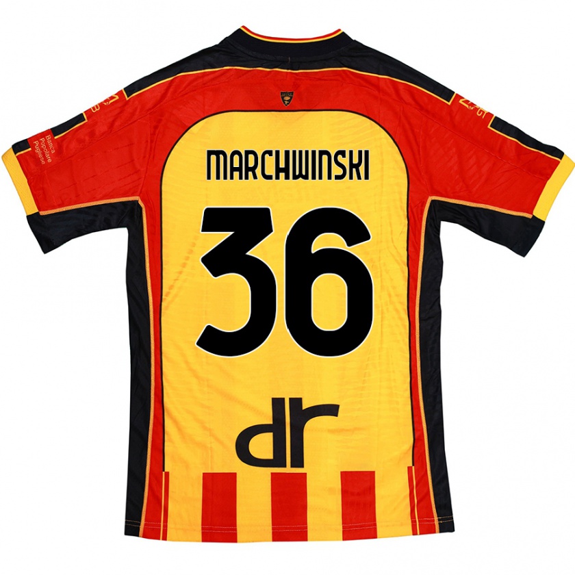 Kandiny Kinder Filip Marchwinski #36 Gelb Rot Heimtrikot Trikot 2024/25 T-Shirt