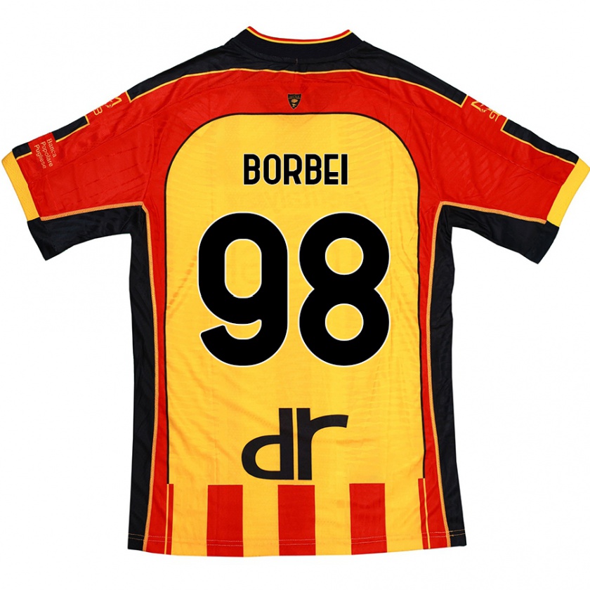 Kandiny Kinder Alexandru Borbei #98 Gelb Rot Heimtrikot Trikot 2024/25 T-Shirt