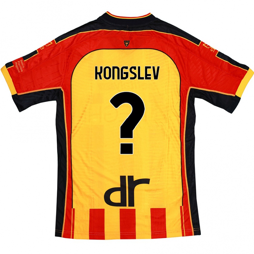 Kandiny Kinder Frederik Kongslev #0 Gelb Rot Heimtrikot Trikot 2024/25 T-Shirt