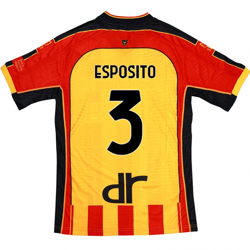 Kandiny Kinder Sebastian Esposito #3 Gelb Rot Heimtrikot Trikot 2024/25 T-Shirt