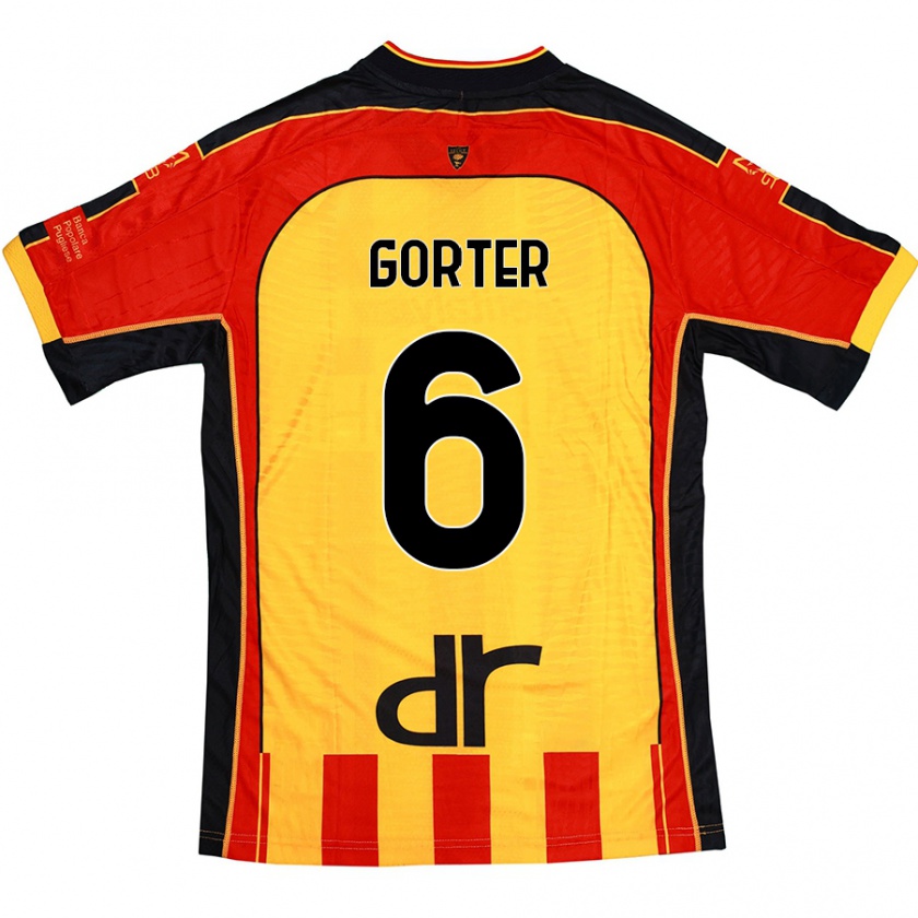 Kandiny Kinder Olaf Gorter #6 Gelb Rot Heimtrikot Trikot 2024/25 T-Shirt