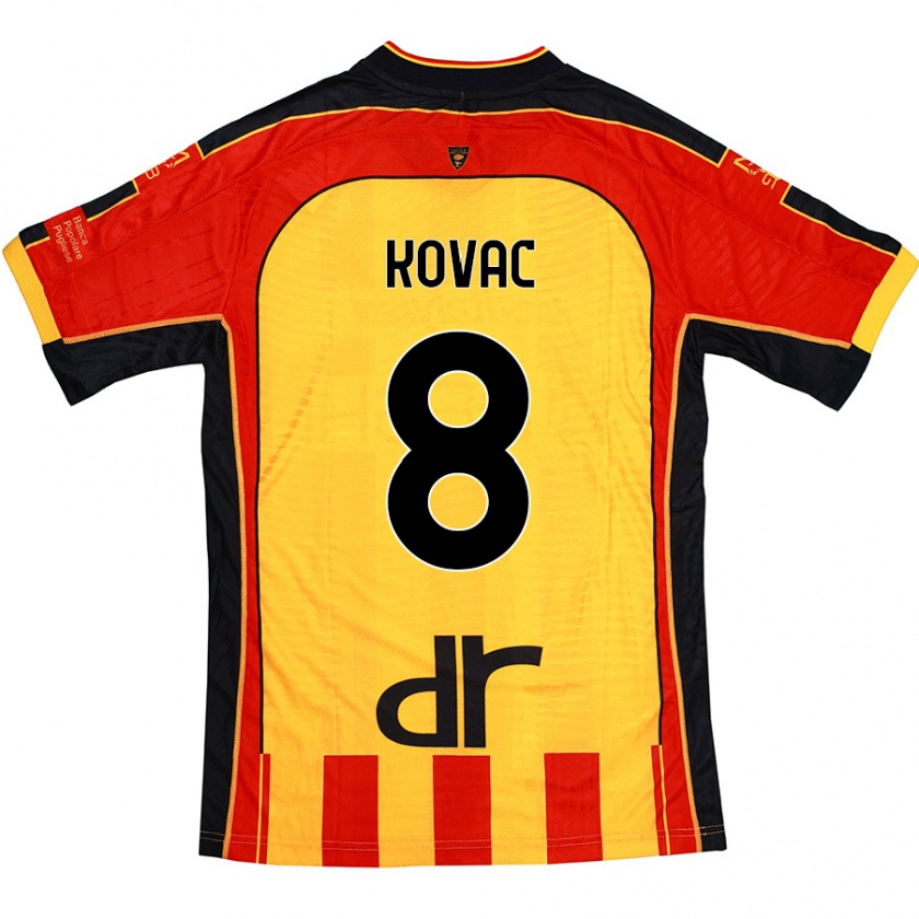 Kandiny Kinder Niko Kovac #8 Gelb Rot Heimtrikot Trikot 2024/25 T-Shirt