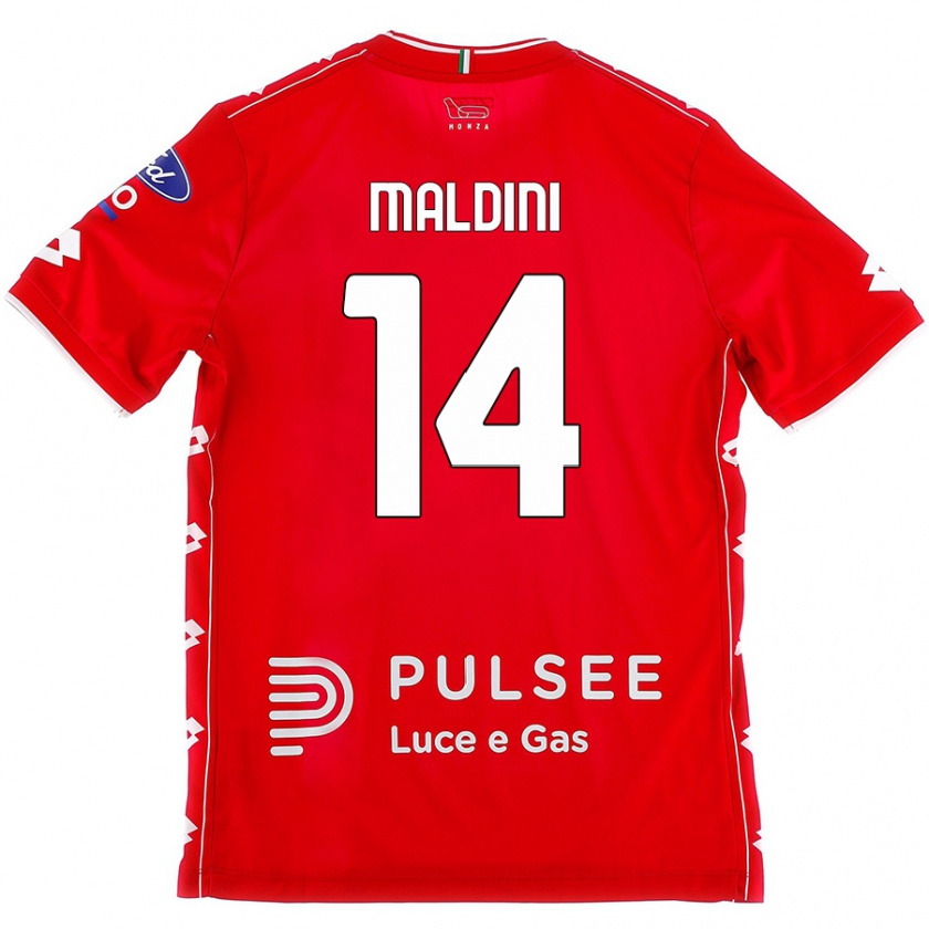 Kandiny Kinder Daniel Maldini #14 Rot Weiß Heimtrikot Trikot 2024/25 T-Shirt