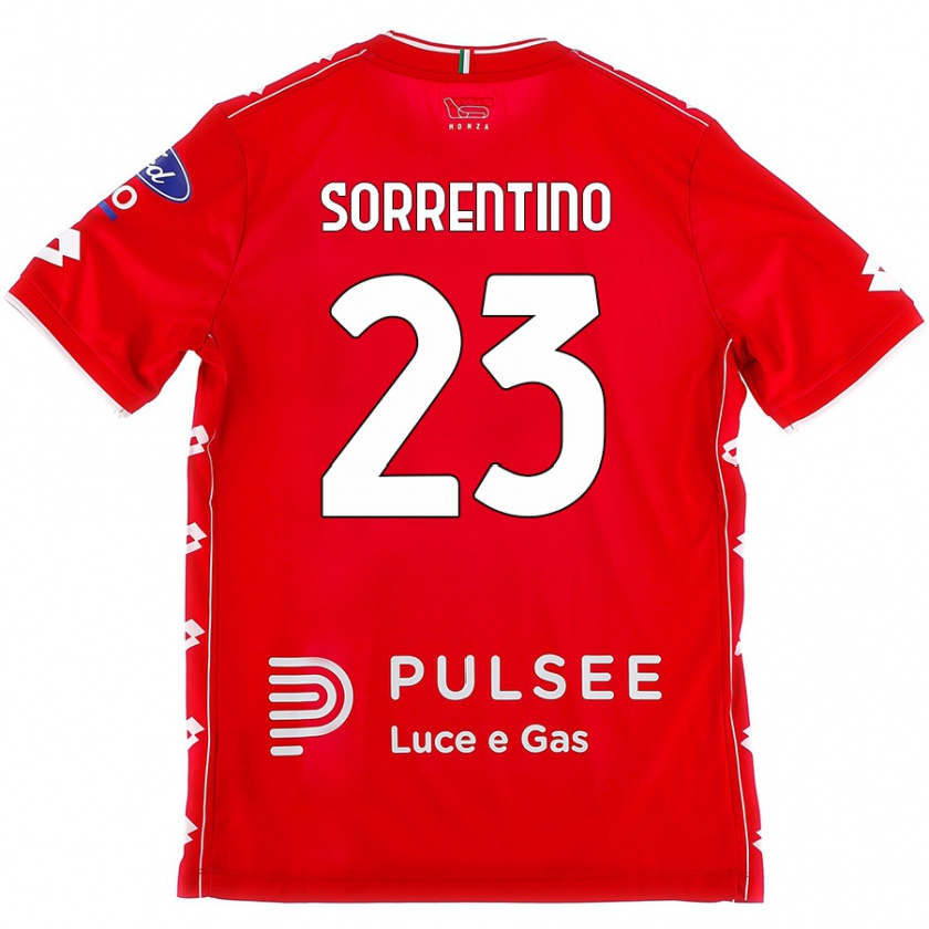 Kandiny Kinder Alessandro Sorrentino #23 Rot Weiß Heimtrikot Trikot 2024/25 T-Shirt