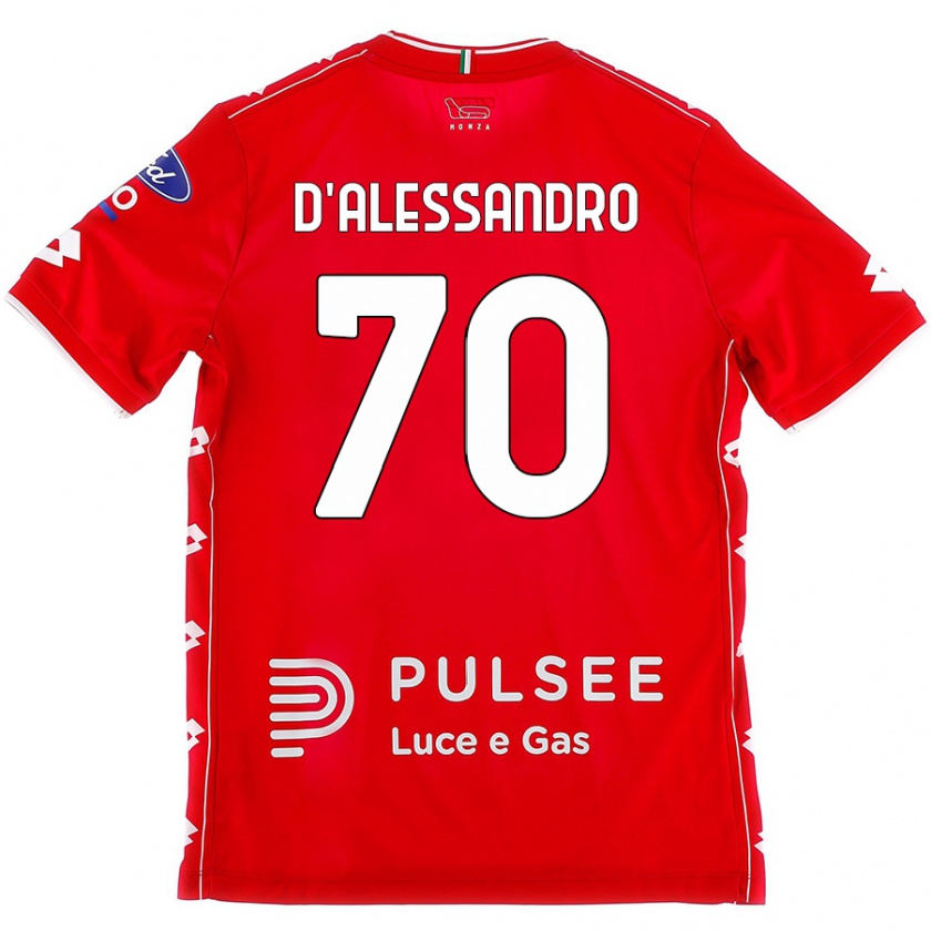 Kandiny Kinder Marco D'alessandro #70 Rot Weiß Heimtrikot Trikot 2024/25 T-Shirt