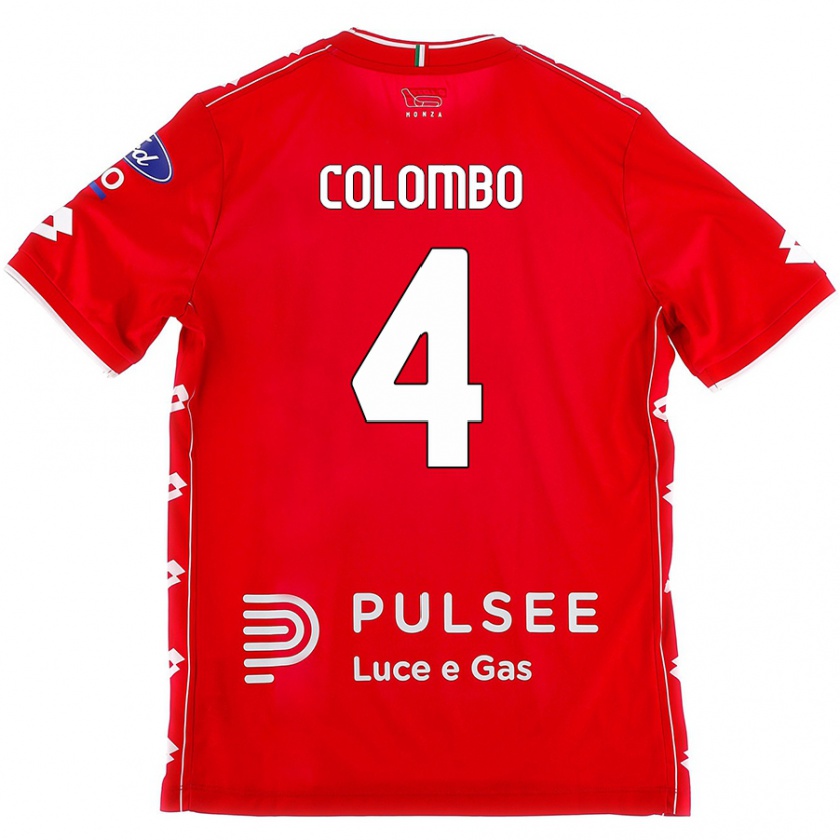 Kandiny Kinder Leonardo Colombo #4 Rot Weiß Heimtrikot Trikot 2024/25 T-Shirt