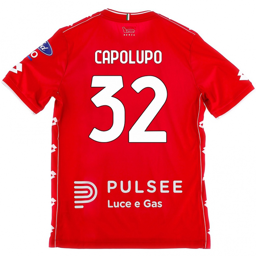 Kandiny Kinder Samuele Capolupo #32 Rot Weiß Heimtrikot Trikot 2024/25 T-Shirt