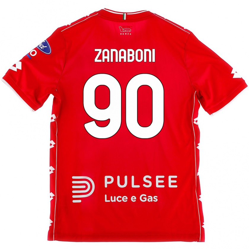 Kandiny Kinder Emanuele Zanaboni #90 Rot Weiß Heimtrikot Trikot 2024/25 T-Shirt