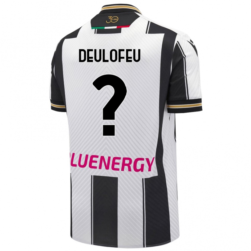 Kandiny Kinder Gerard Deulofeu #0 Weiß Schwarz Heimtrikot Trikot 2024/25 T-Shirt