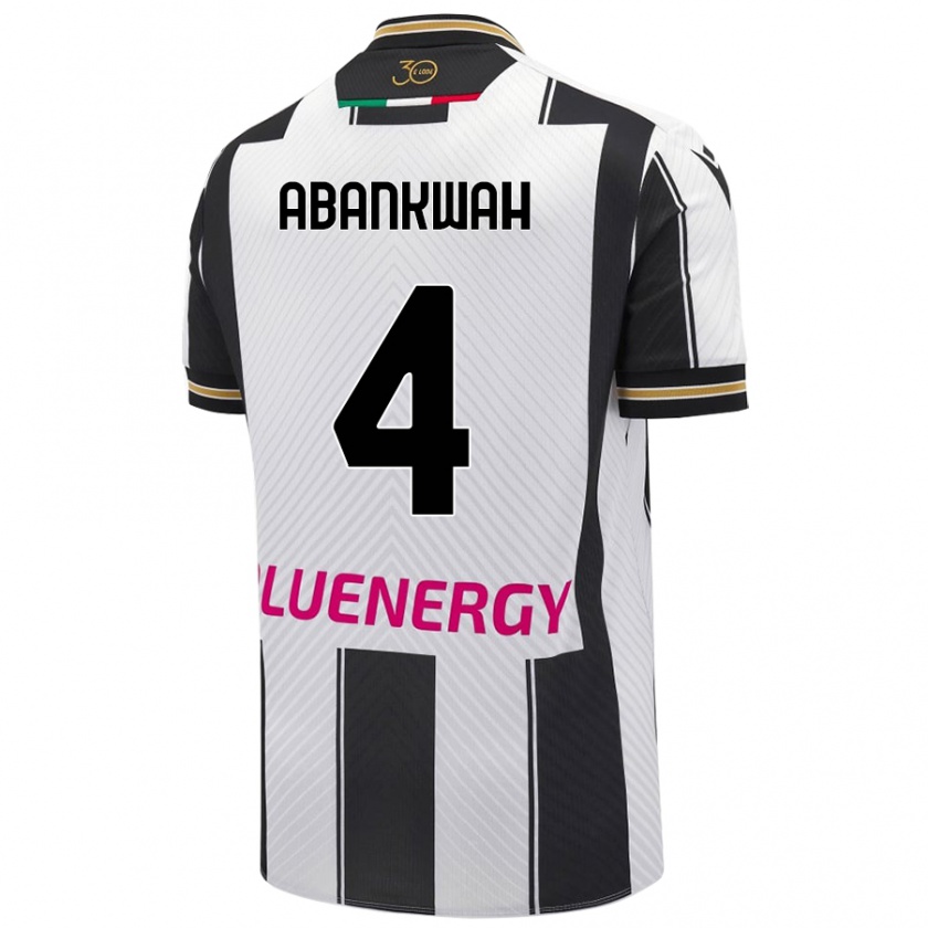 Kandiny Kinder James Abankwah #4 Weiß Schwarz Heimtrikot Trikot 2024/25 T-Shirt