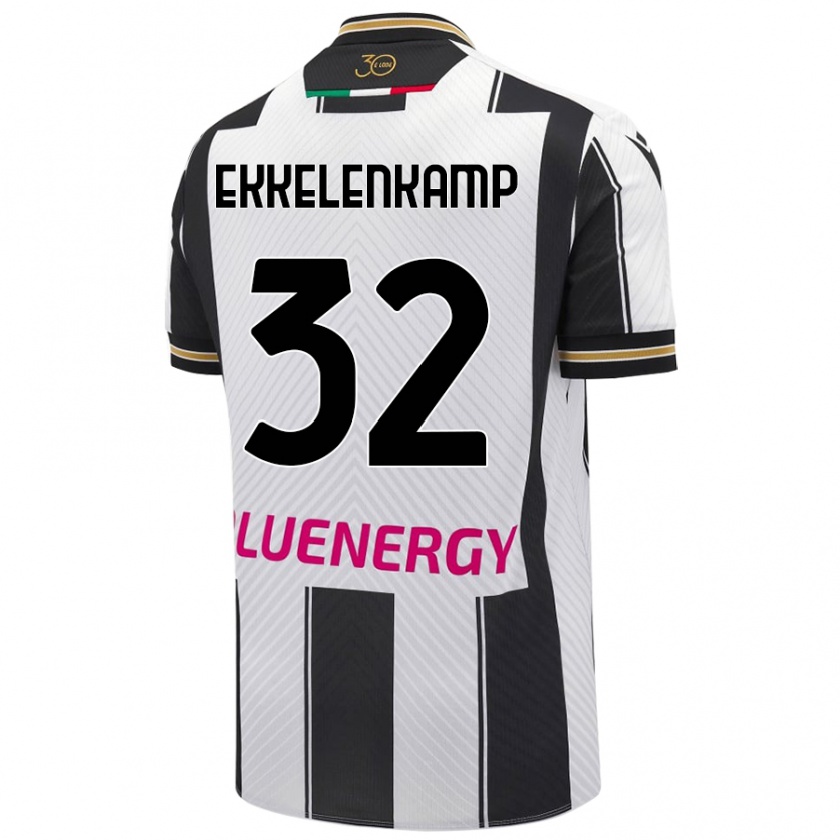 Kandiny Kinder Jurgen Ekkelenkamp #32 Weiß Schwarz Heimtrikot Trikot 2024/25 T-Shirt