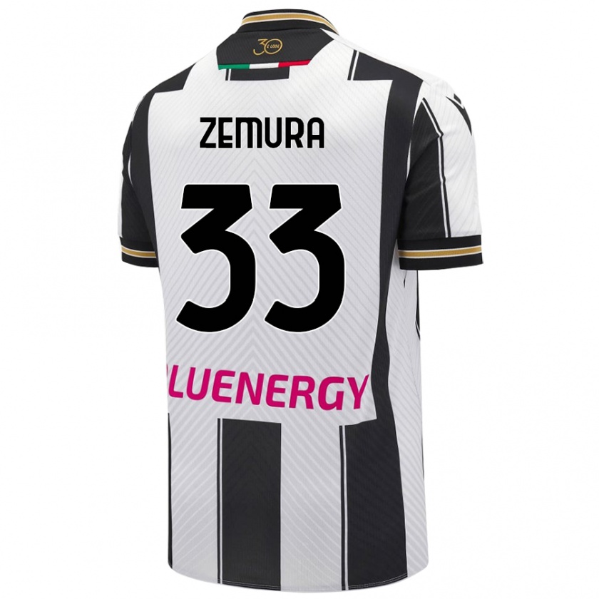 Kandiny Kinder Jordan Zemura #33 Weiß Schwarz Heimtrikot Trikot 2024/25 T-Shirt