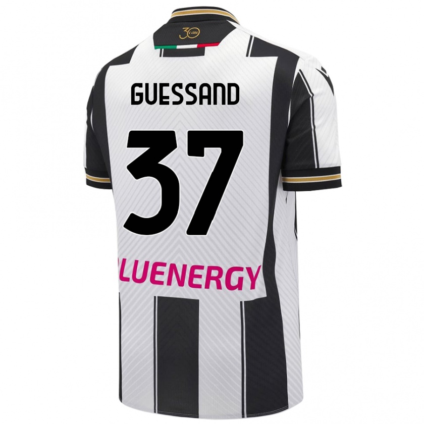 Kandiny Kinder Axel Guessand #37 Weiß Schwarz Heimtrikot Trikot 2024/25 T-Shirt