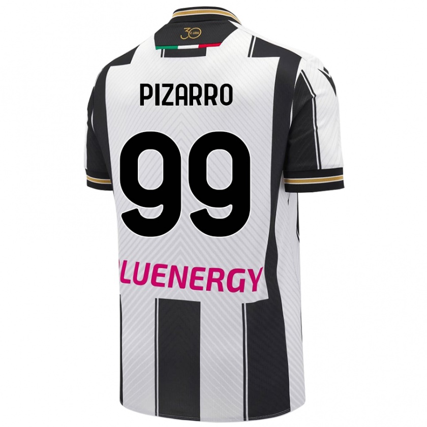 Kandiny Kinder Damián Pizarro #99 Weiß Schwarz Heimtrikot Trikot 2024/25 T-Shirt