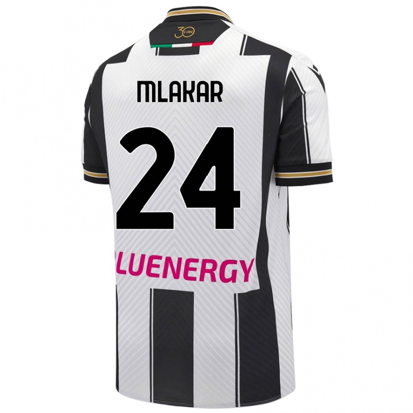 Kandiny Kinder Lorenzo Mlakar #24 Weiß Schwarz Heimtrikot Trikot 2024/25 T-Shirt