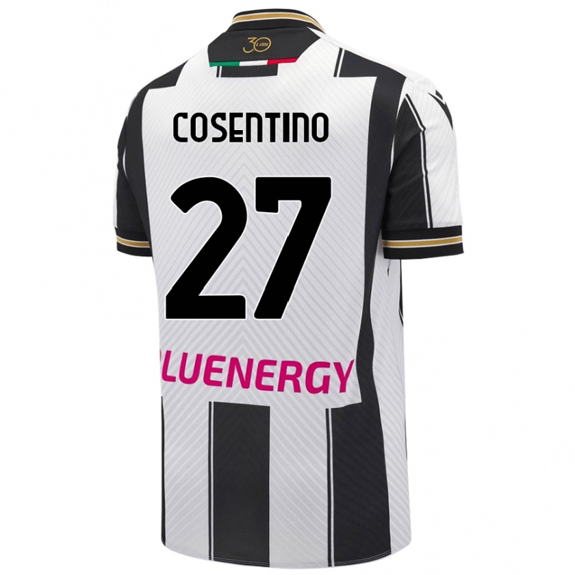 Kandiny Kinder Sergio Cosentino #27 Weiß Schwarz Heimtrikot Trikot 2024/25 T-Shirt